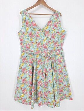 Heart Of Haute Sleeveless Floral Bee Dress, Sz 2X